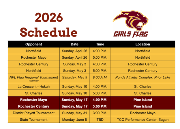 Girls Flag Football Schedule
