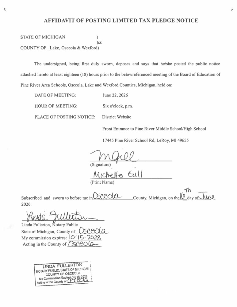 Affidavit June 22, 2026