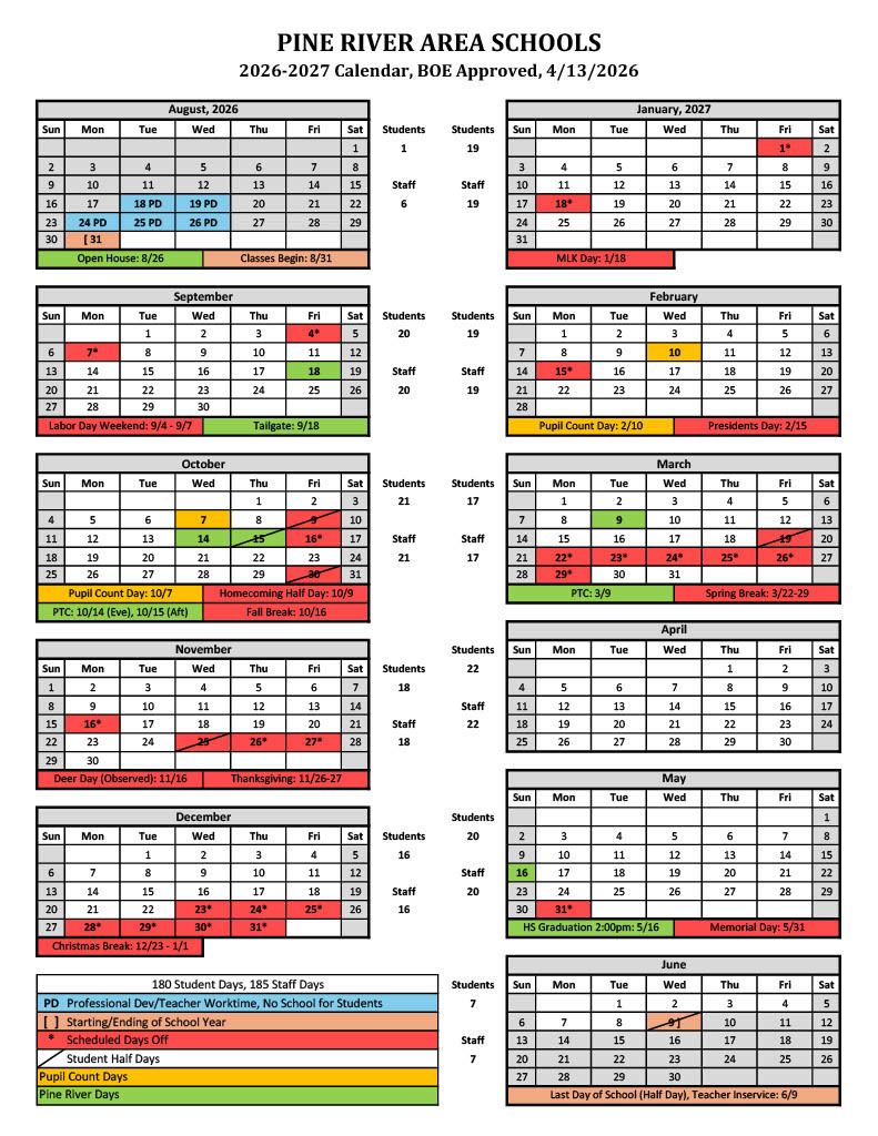 26-27 calendar