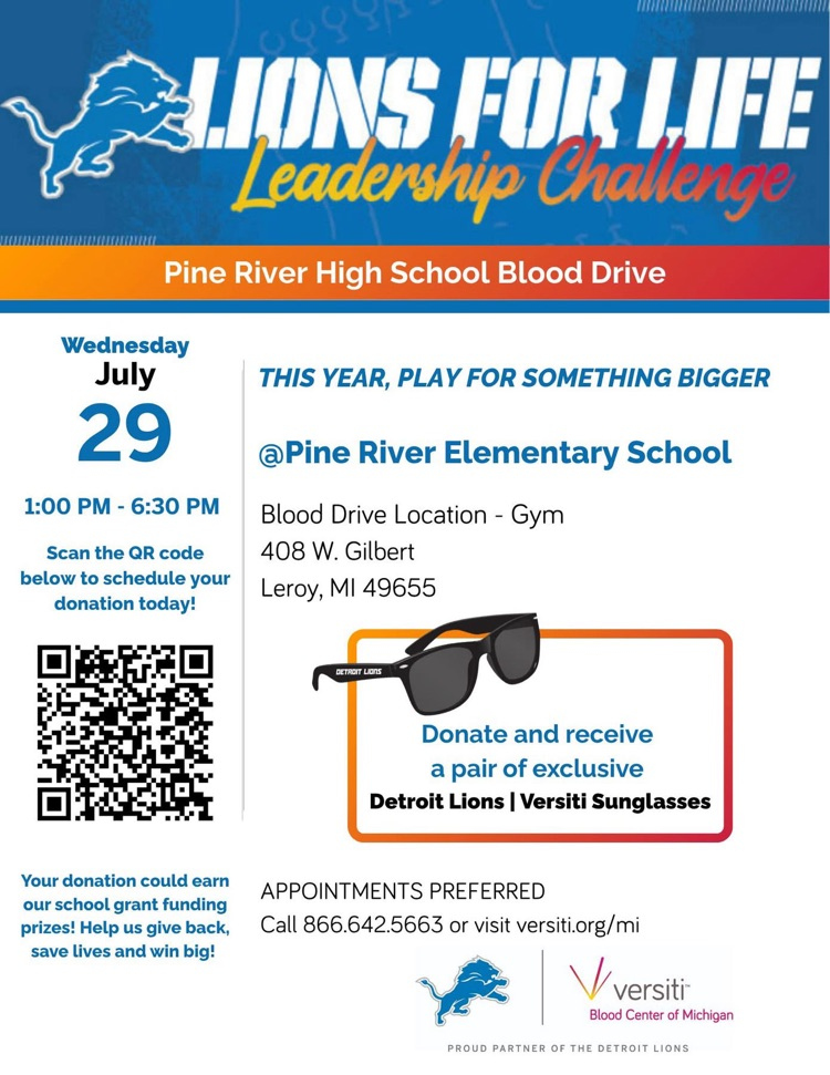 July 29 blood drive