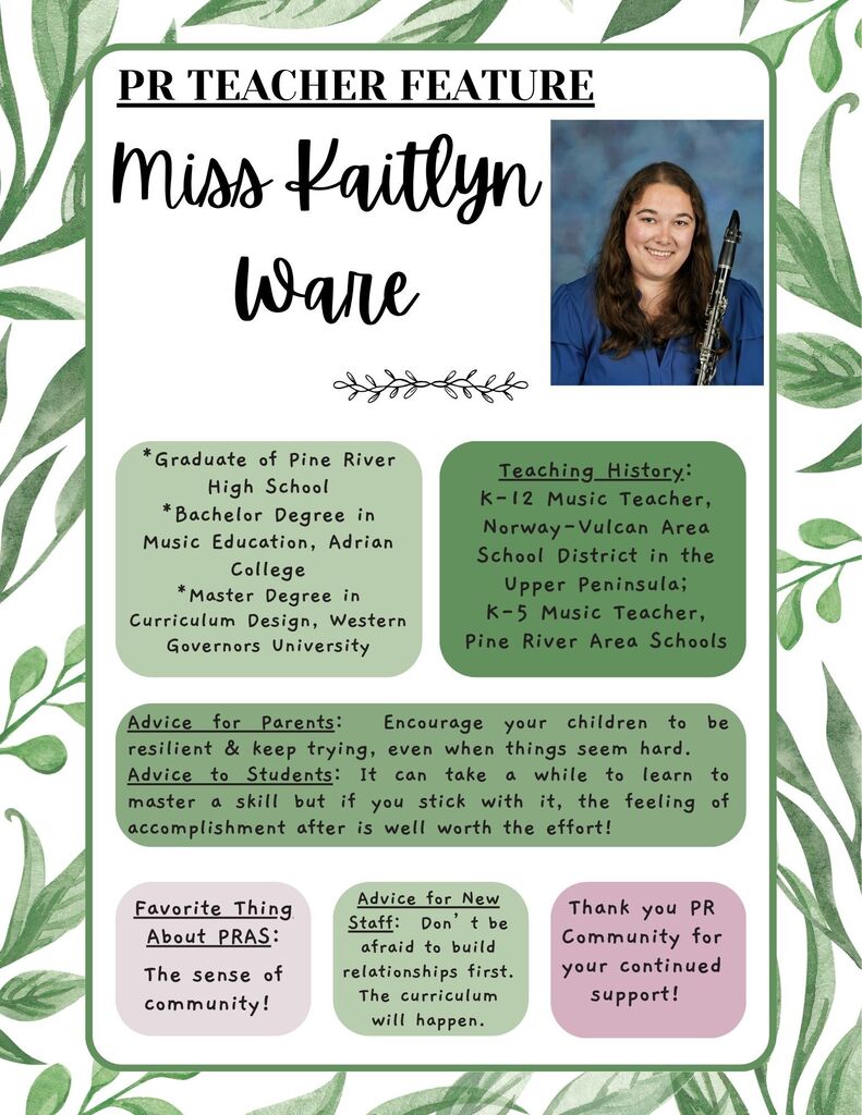 Miss Ware - September Teacher Feature