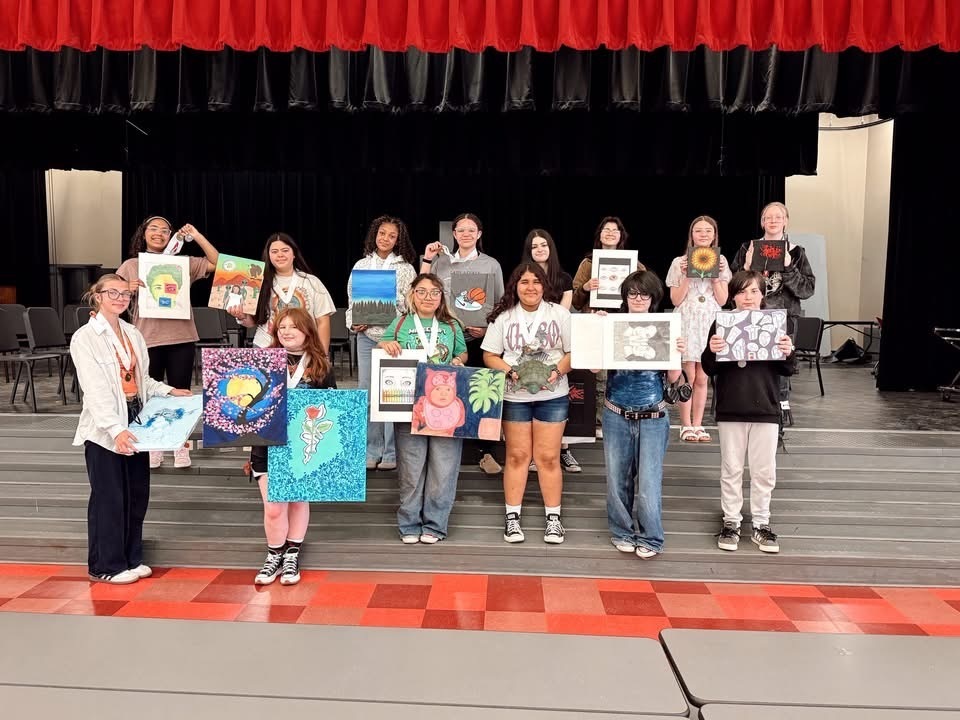 Pine Tree Junior High art students