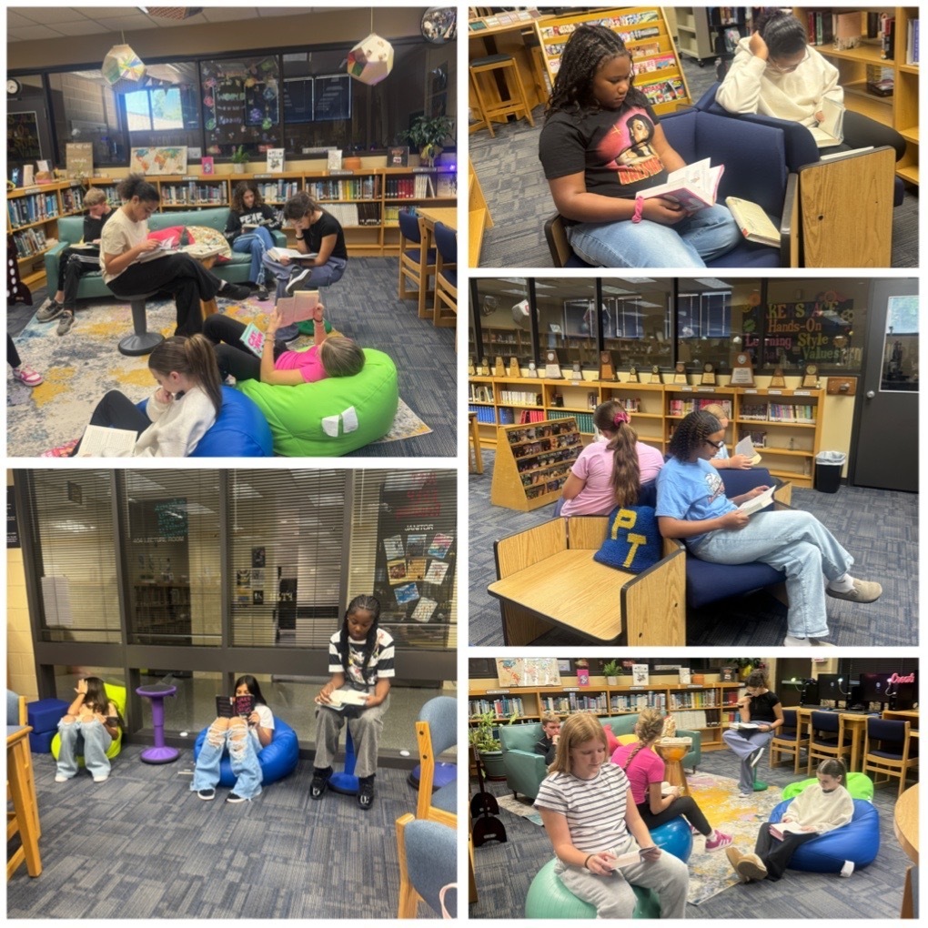 7th grade CEER 1st time in the PTJH Library