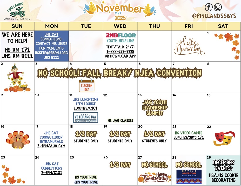 SBYS November Calendar