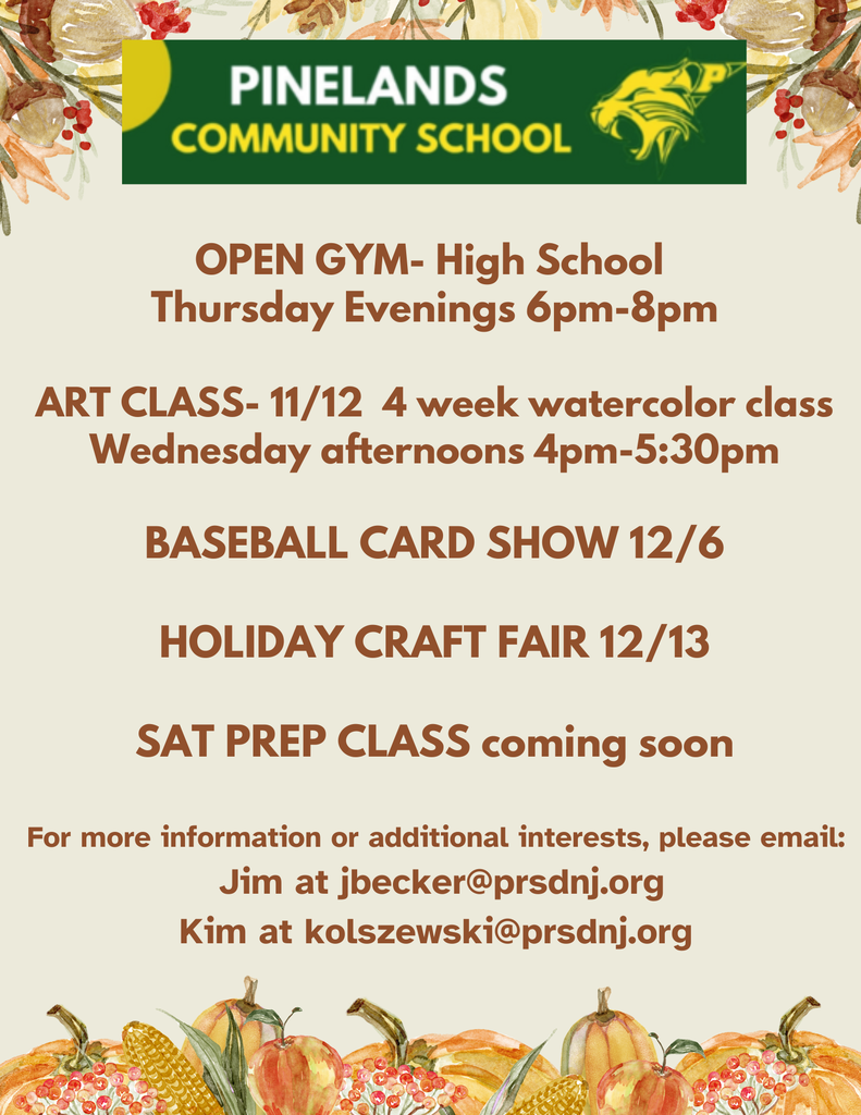 Pinelands Community School Fall 2025