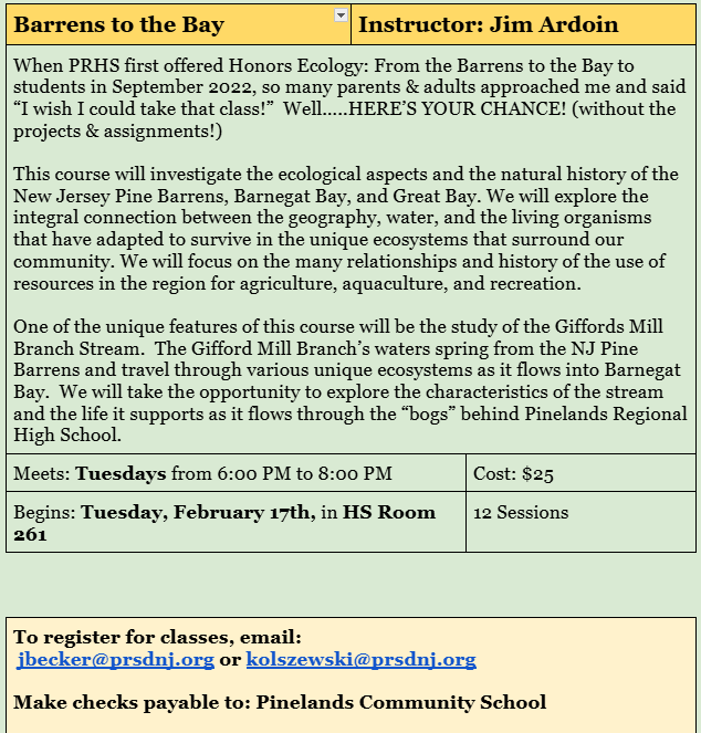 Community School Winter Course Catalog