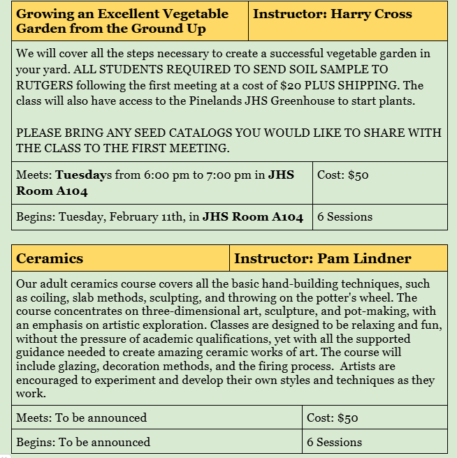 Community School Winter Course Brochure