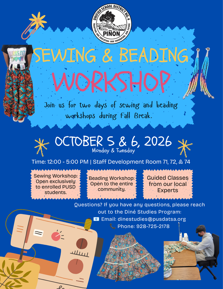 Sewing and Beading workshops 10.26