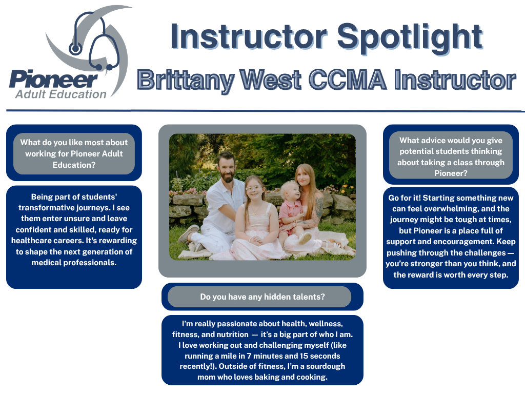 Employee Spotlight featuring or CCMA instructor, Brittany West 