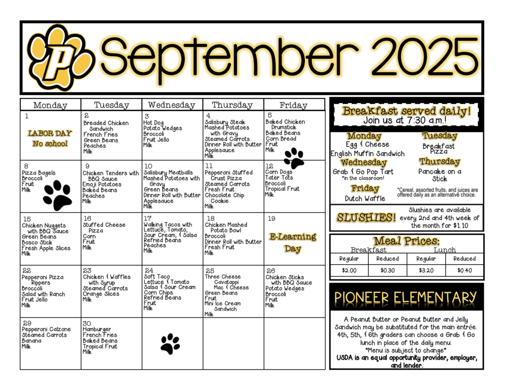 September menu