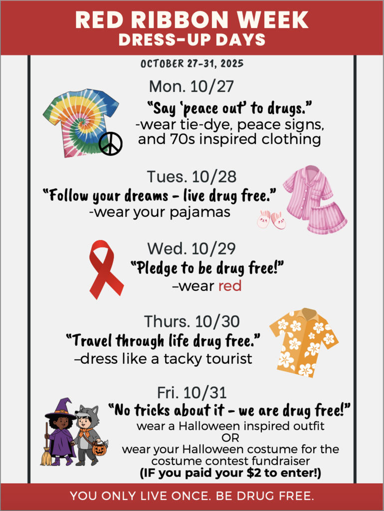 red ribbon week dress up days