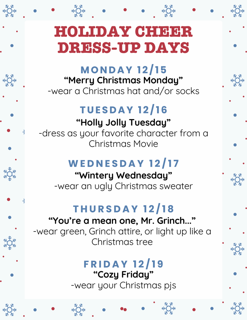 holiday cheer dress up days