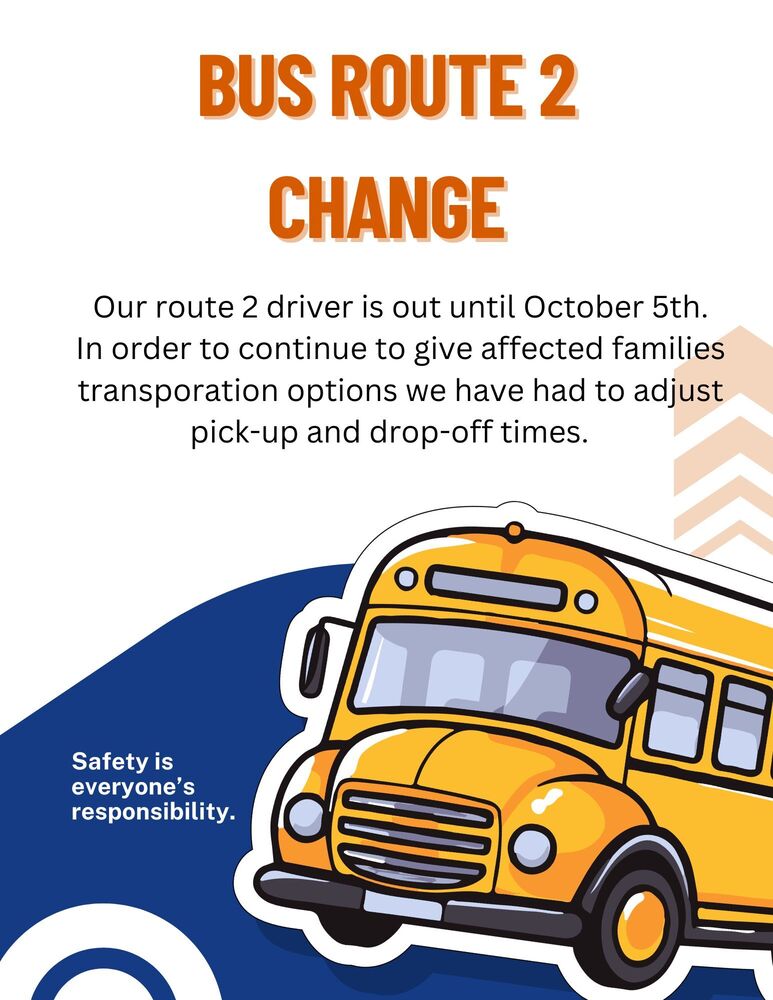 bus route two temporary time changes