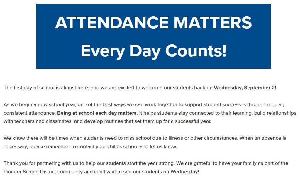 attendance matters every day counts