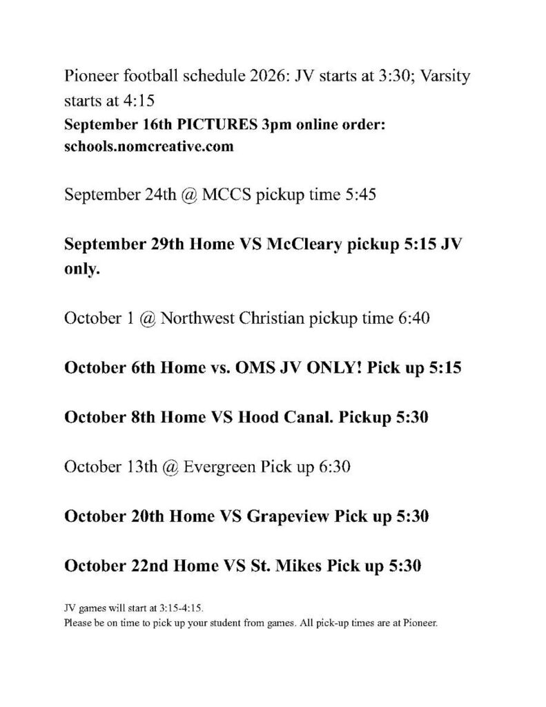 Football schedule