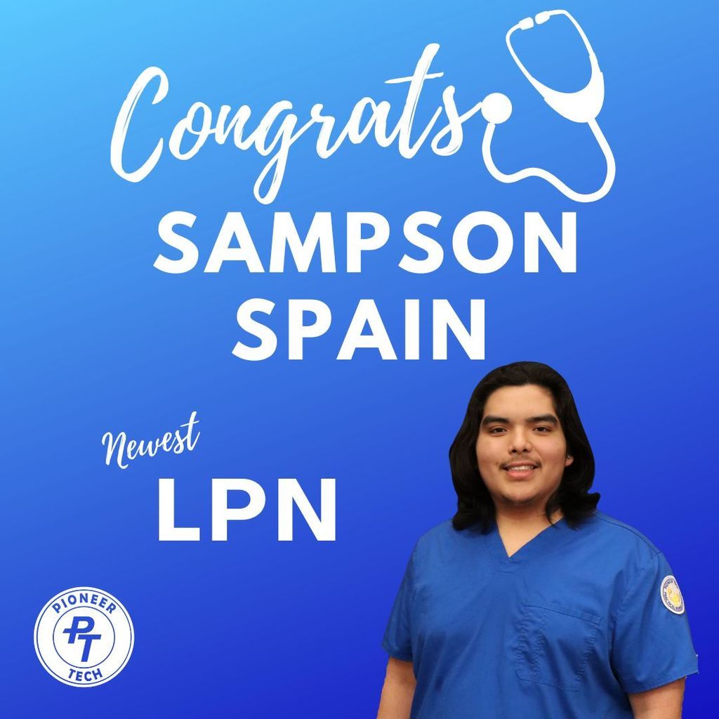 Male nurse with a congratulations for him being an LPN