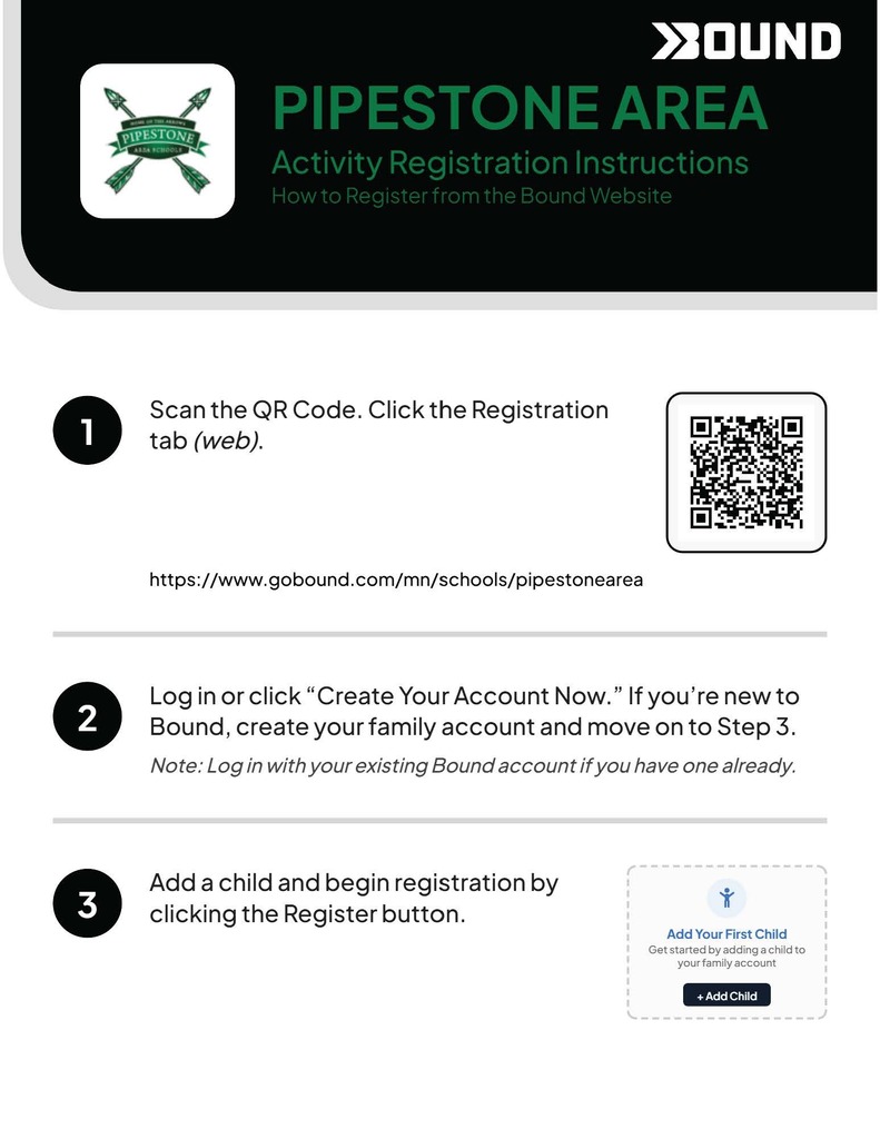 Flyer Showing a QR code on how to register students for activities