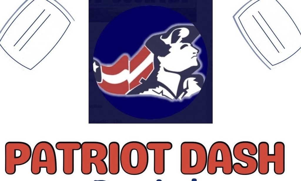 Patriot logo with red lettering Patriot dash.