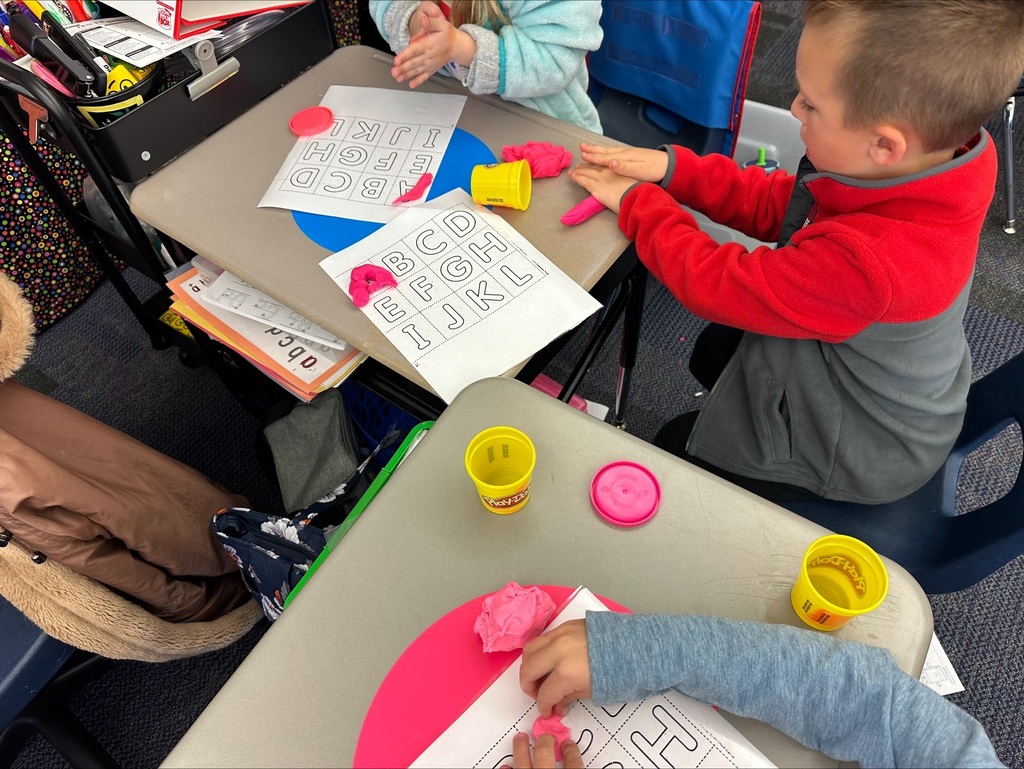 Students working on learningh centers