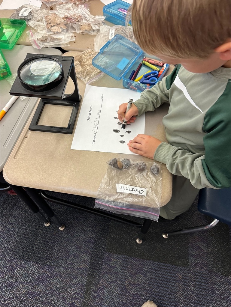 Students working on learning centers