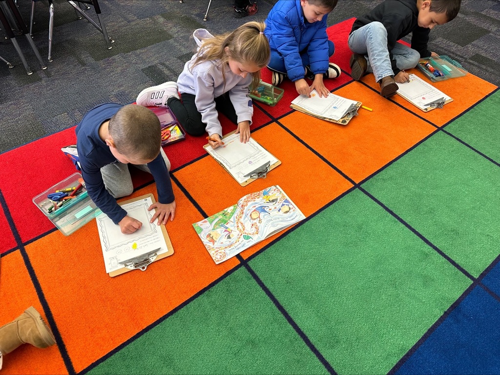 Students working on learningh centers