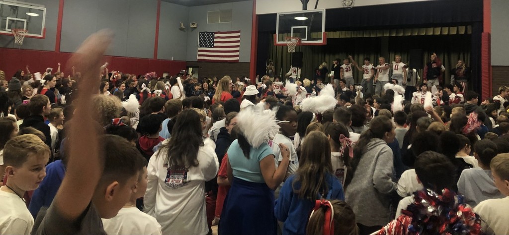 students at a pep rally