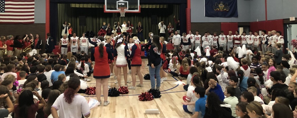 students at a pep rally