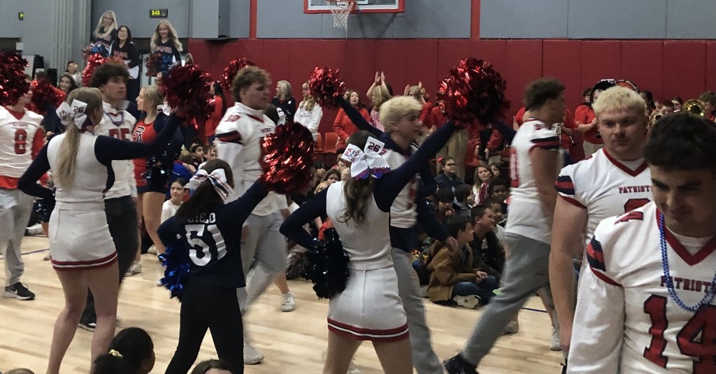 students at a pep rally