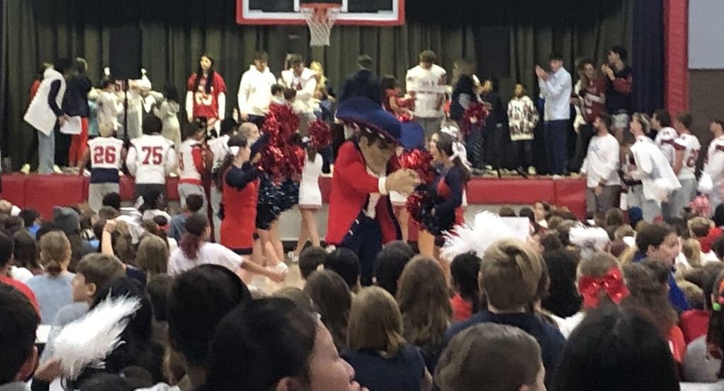 students at a pep rally