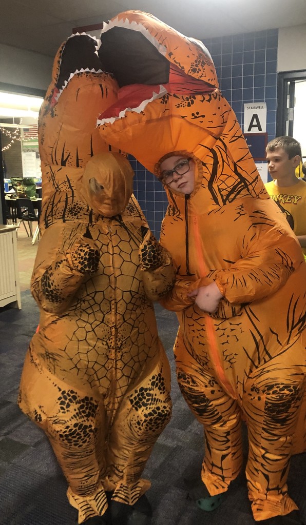 students in Halloween costumes