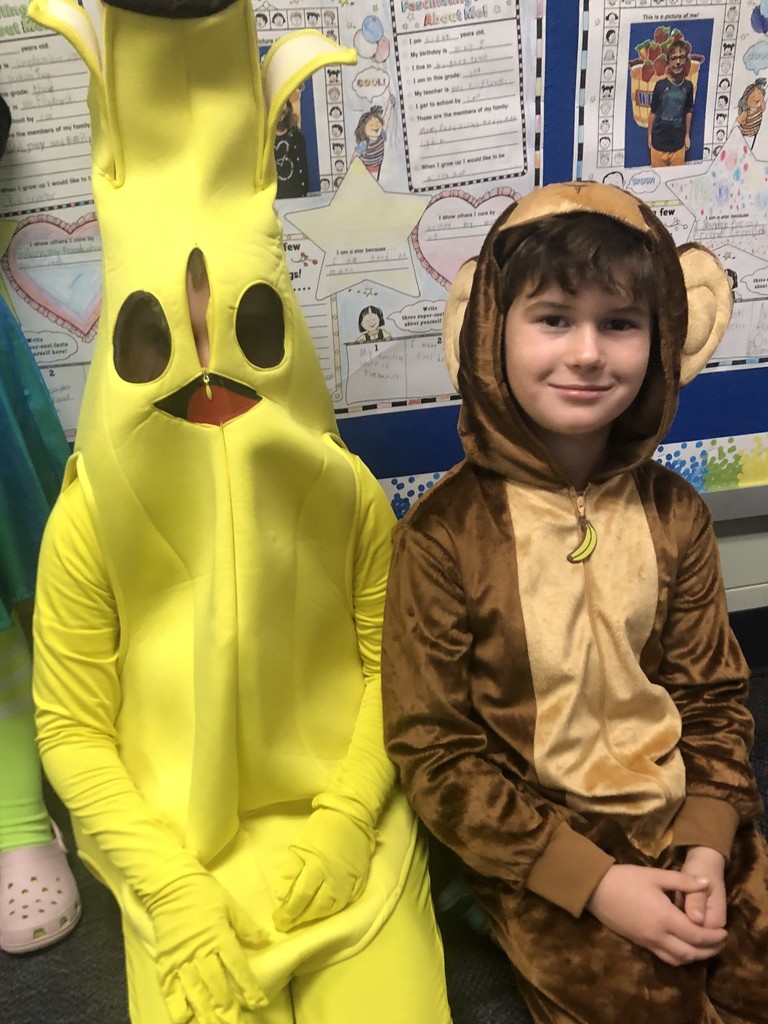 students in Halloween costumes