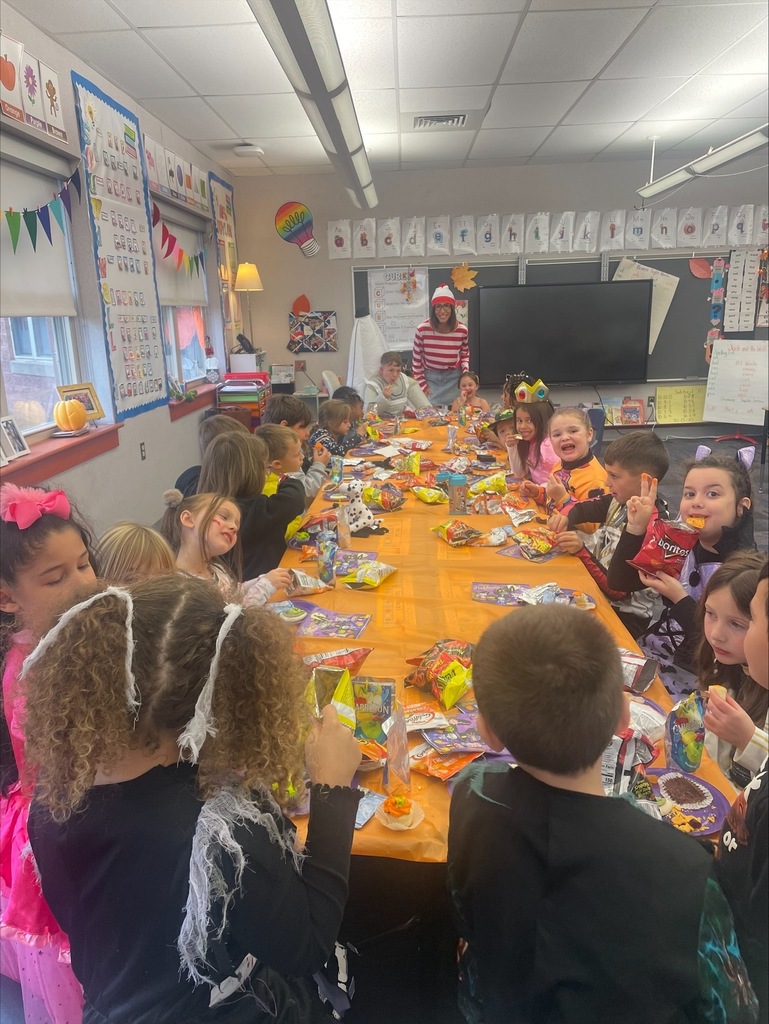 Teacher and student dressed in halloween costumes