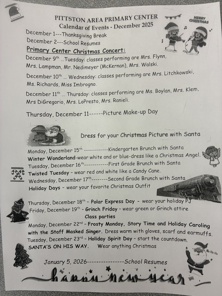 A flyer with a December calendar dates.