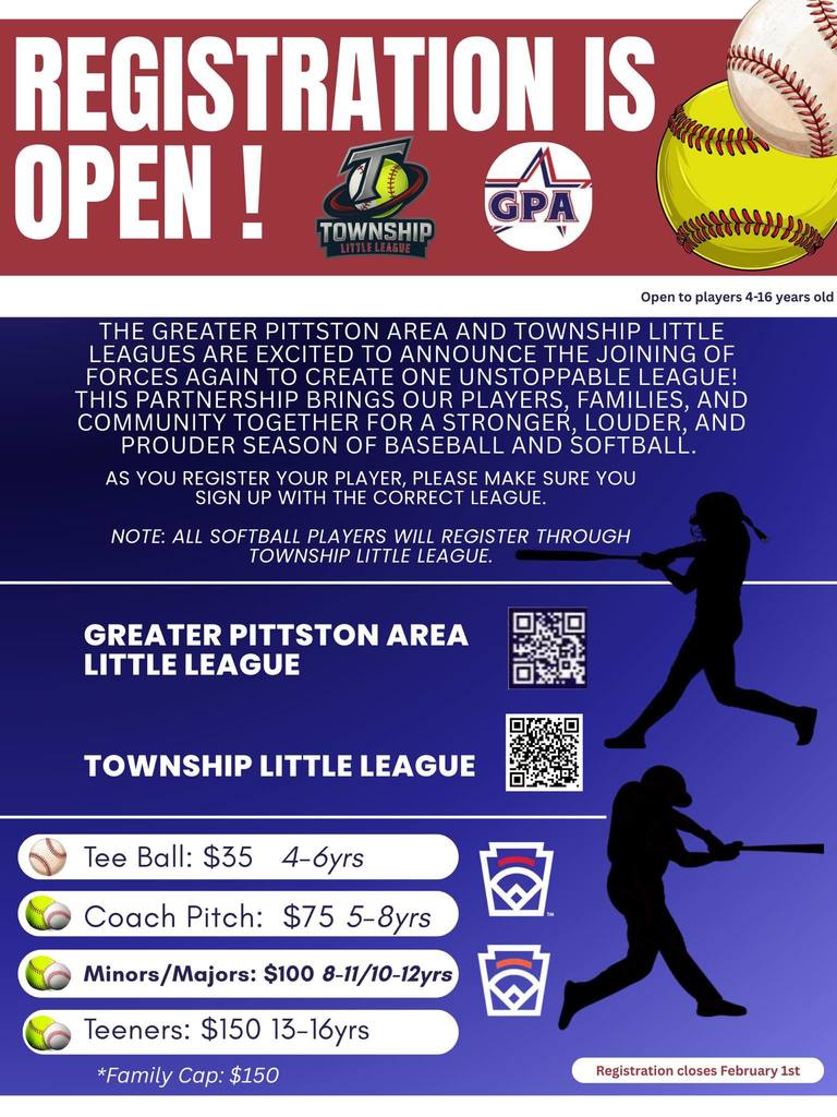 GPA / Pittston Twp LL flyer registration Spring 26