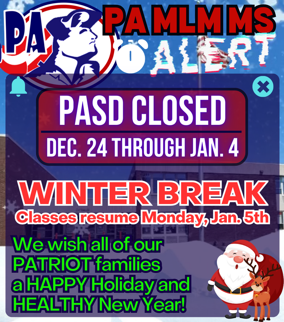 PASD CLOSED for Winter Break...