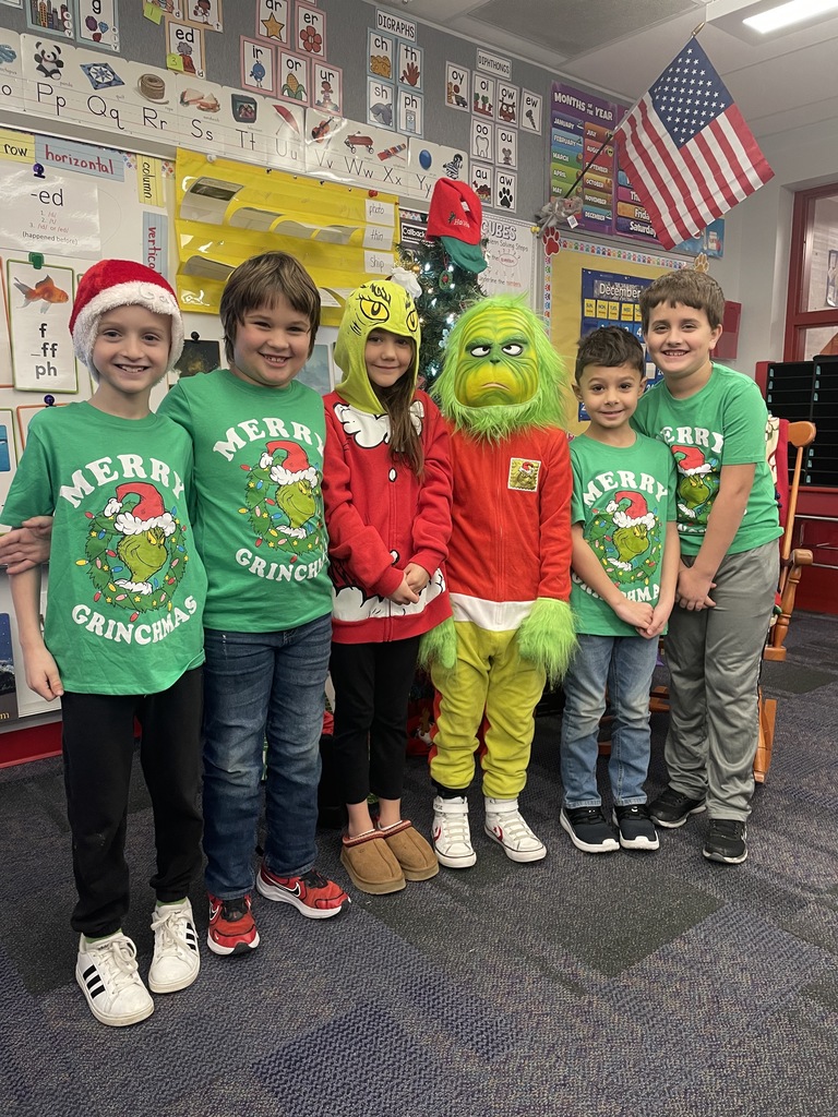 Students in grinch clothing. 