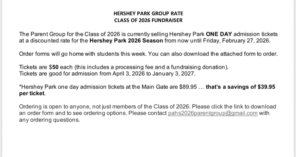 Hershey group rate info flyer