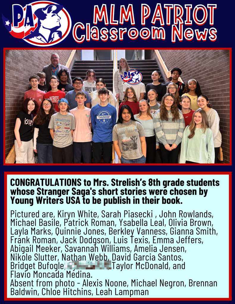 Mrs. Strelish's students  chosen to be published by Young Writers USA...
