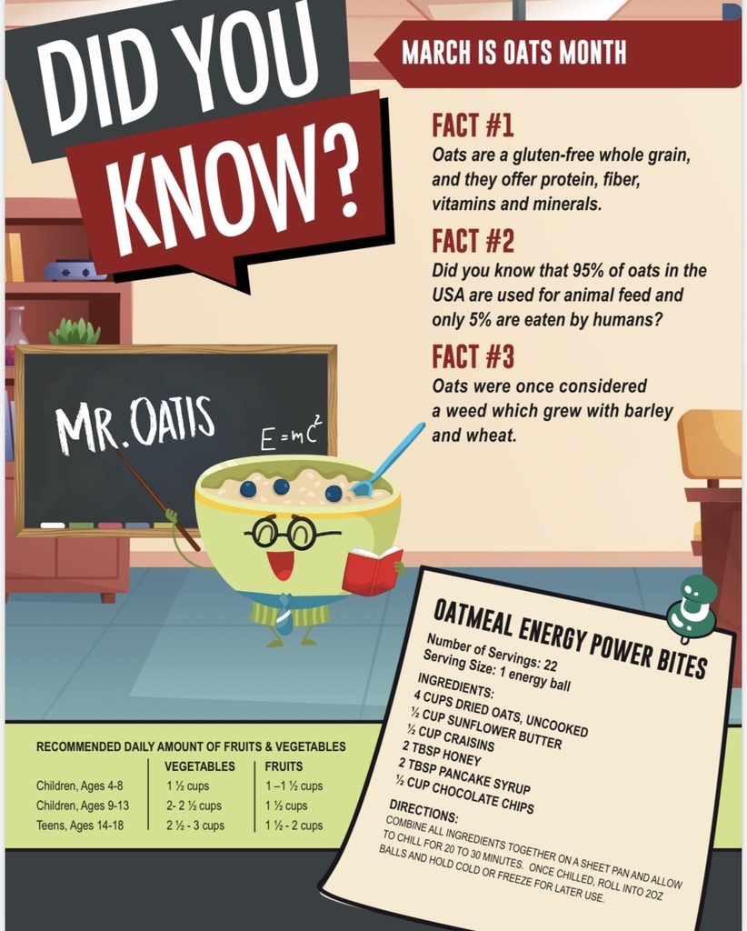 Flyer for mr oat health food of the month