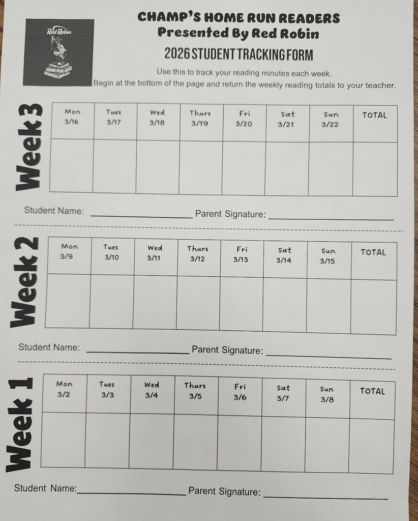 Chaumps home run reader tracking sheet 3 weeks