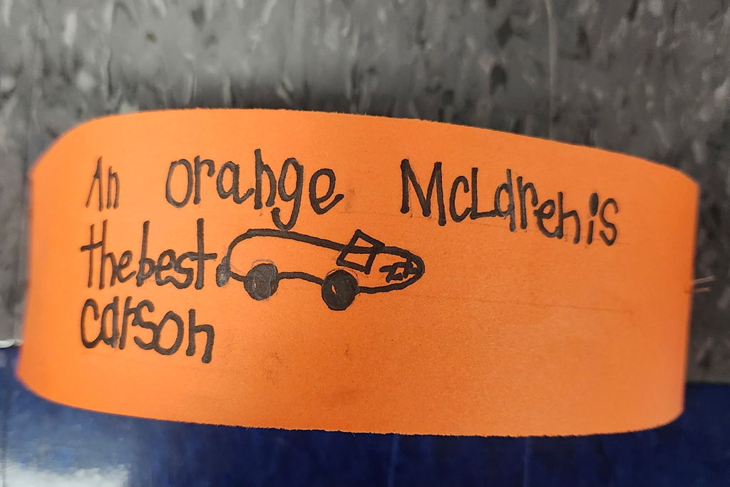 A link with student writing. 