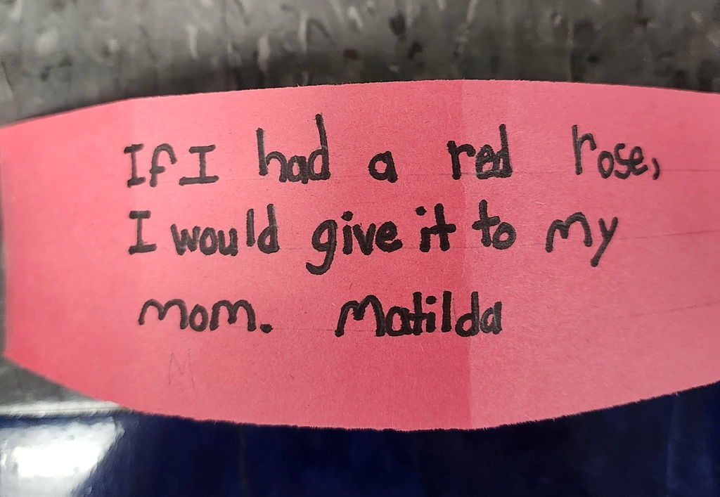 A link with student writing. 