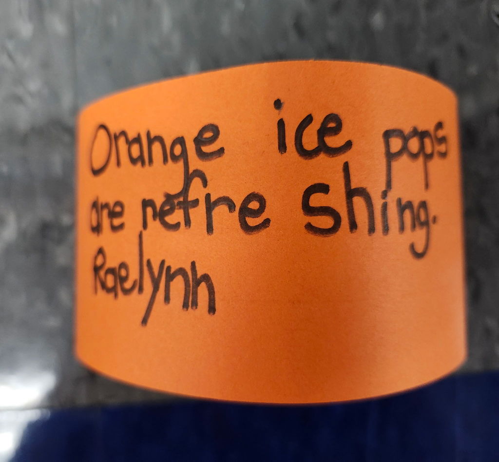 A link with student writing. 