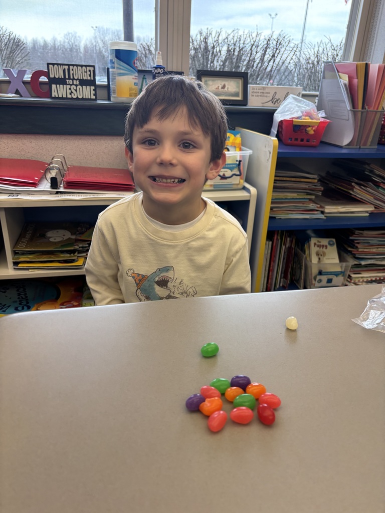 A student with jelly beans 