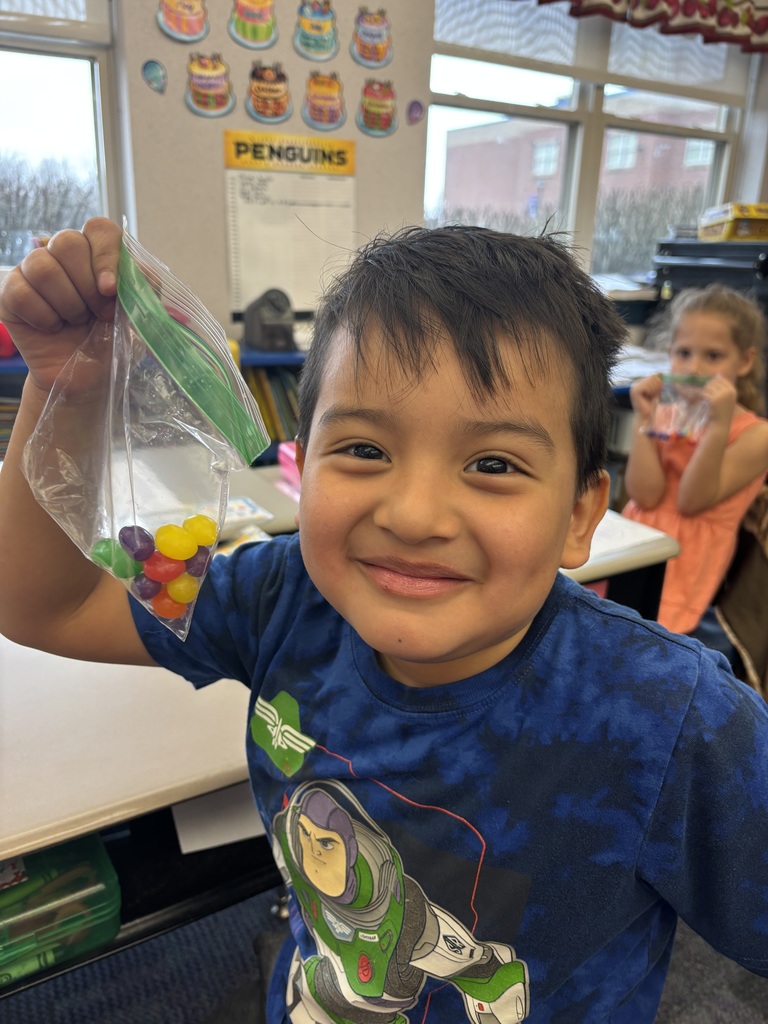 A student with jelly beans 