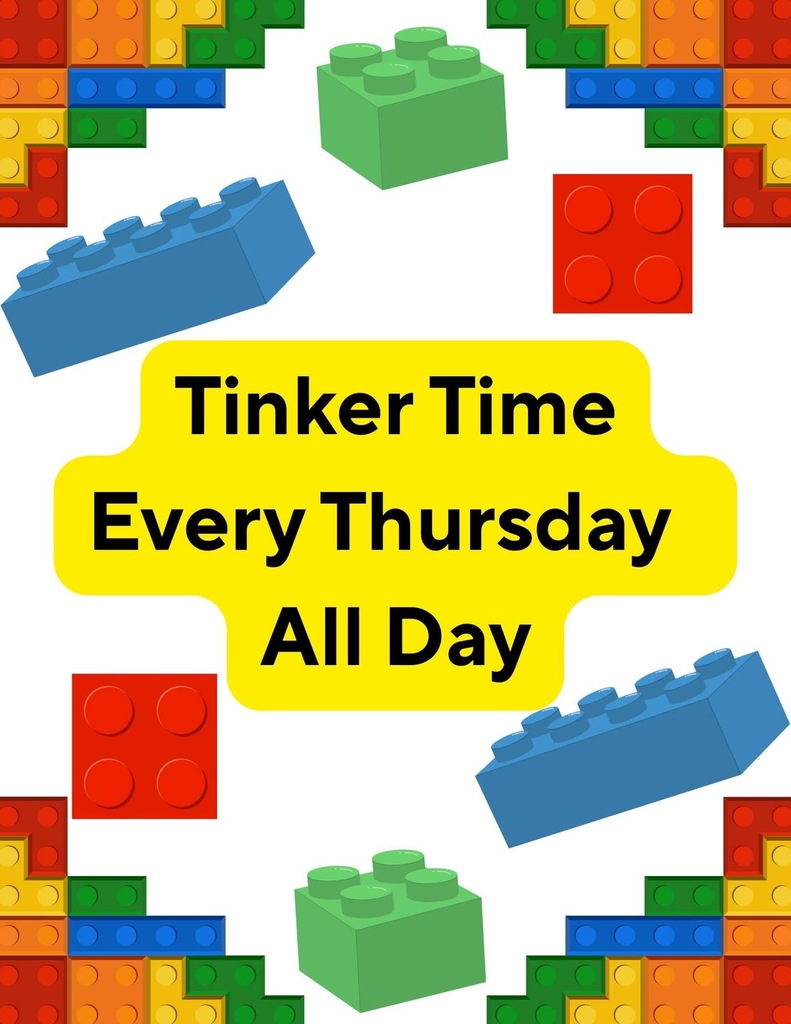 Flyer for tinker time every thursday all day