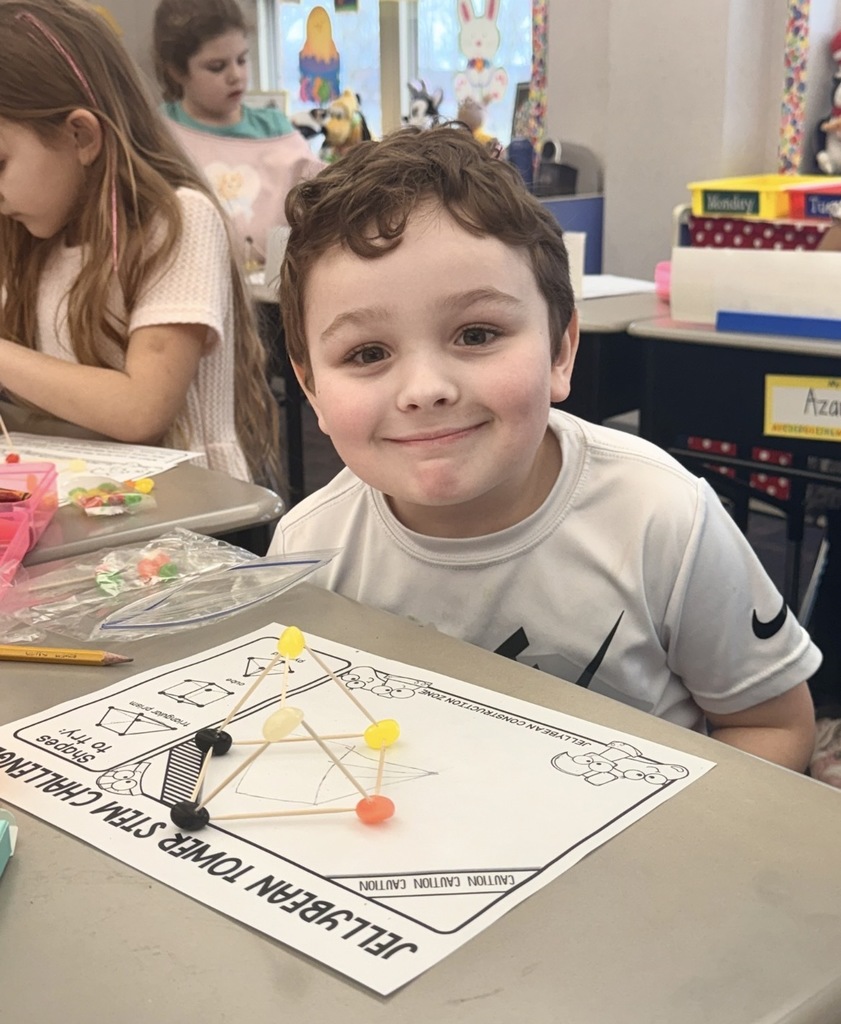 Students doing easter candy math graphs. 