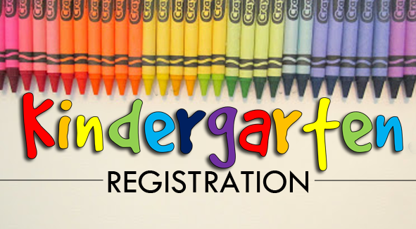A rainbow of crayola crayons and the text kindergarten registration
