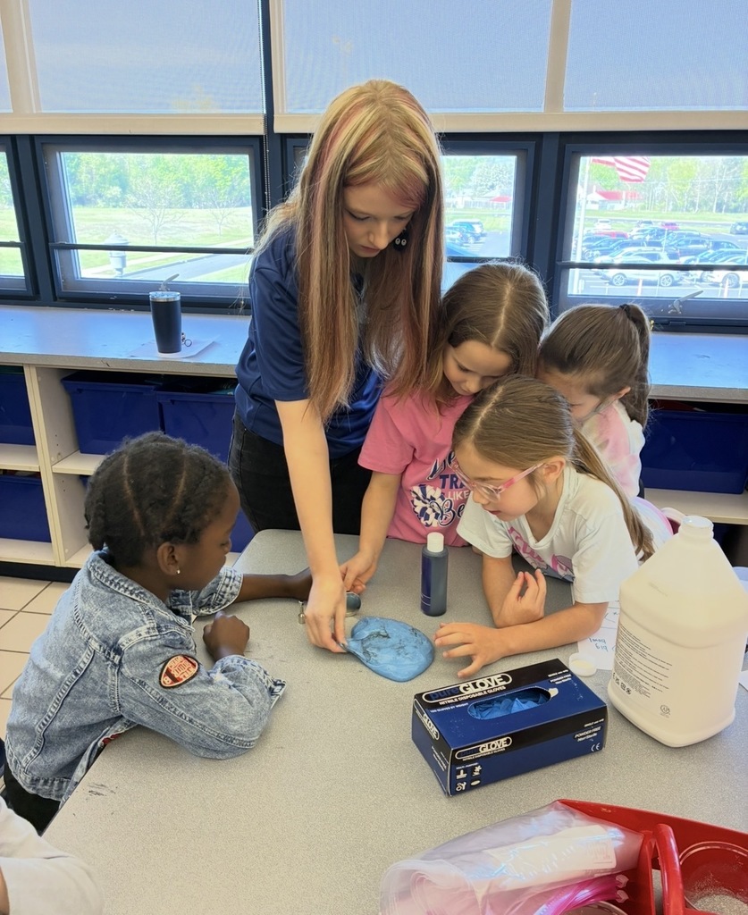 Students playing with slime.