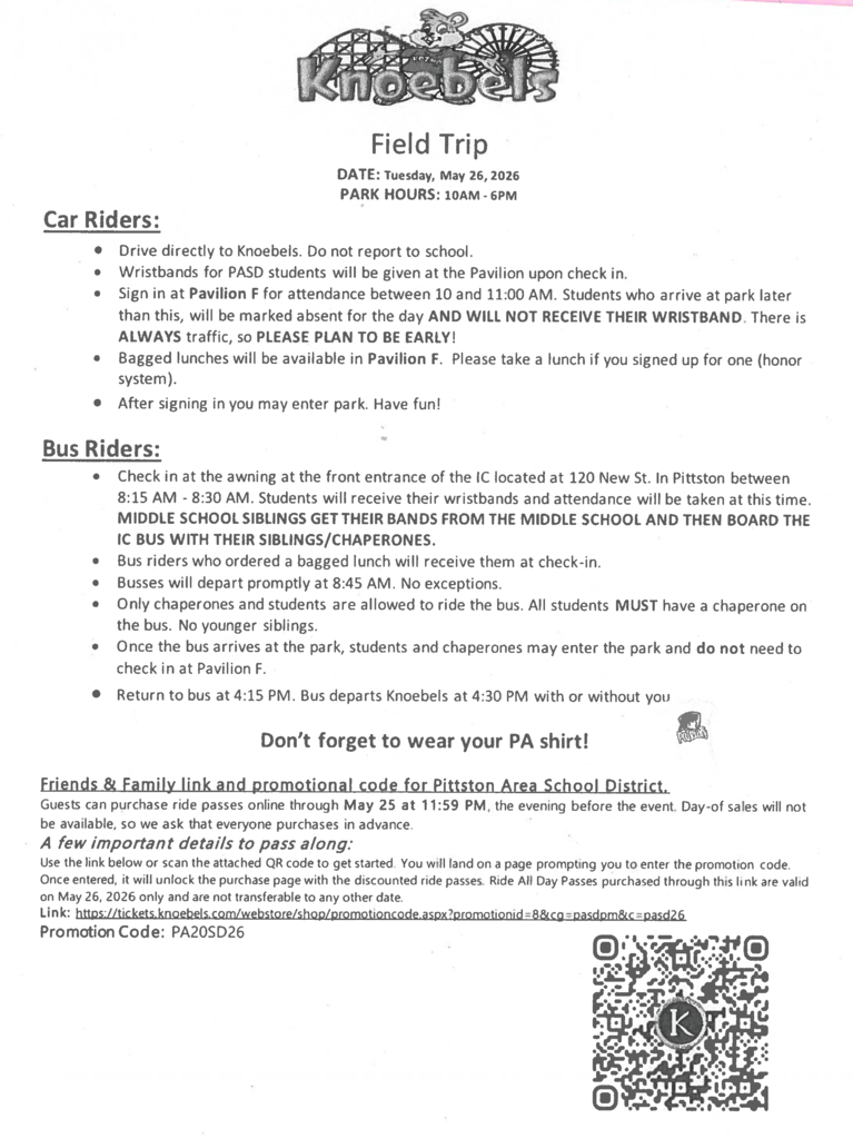 Knoebels Family & Friends Promotion Code